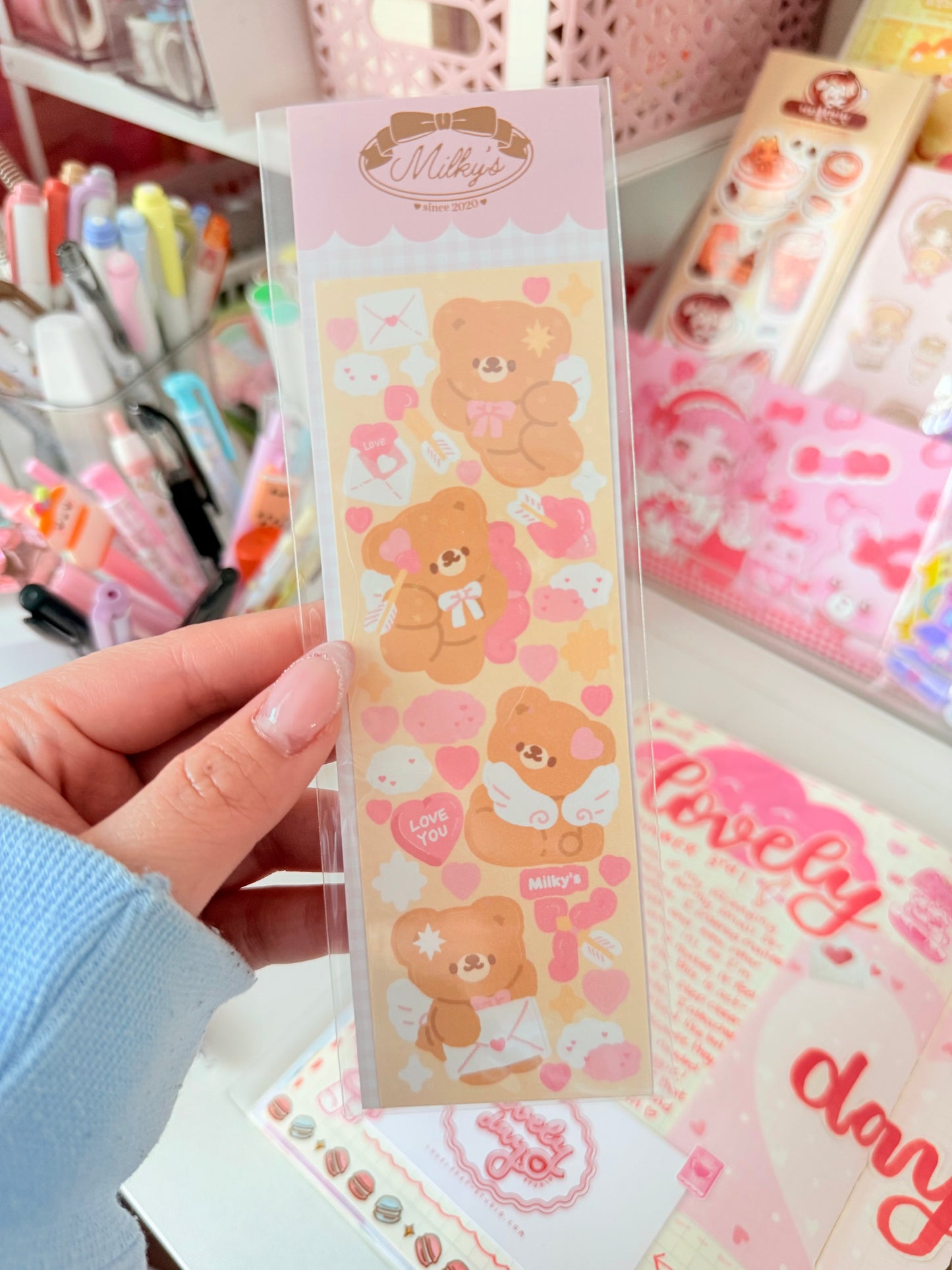 Milky's — Bear Cupid Sticker Sheet