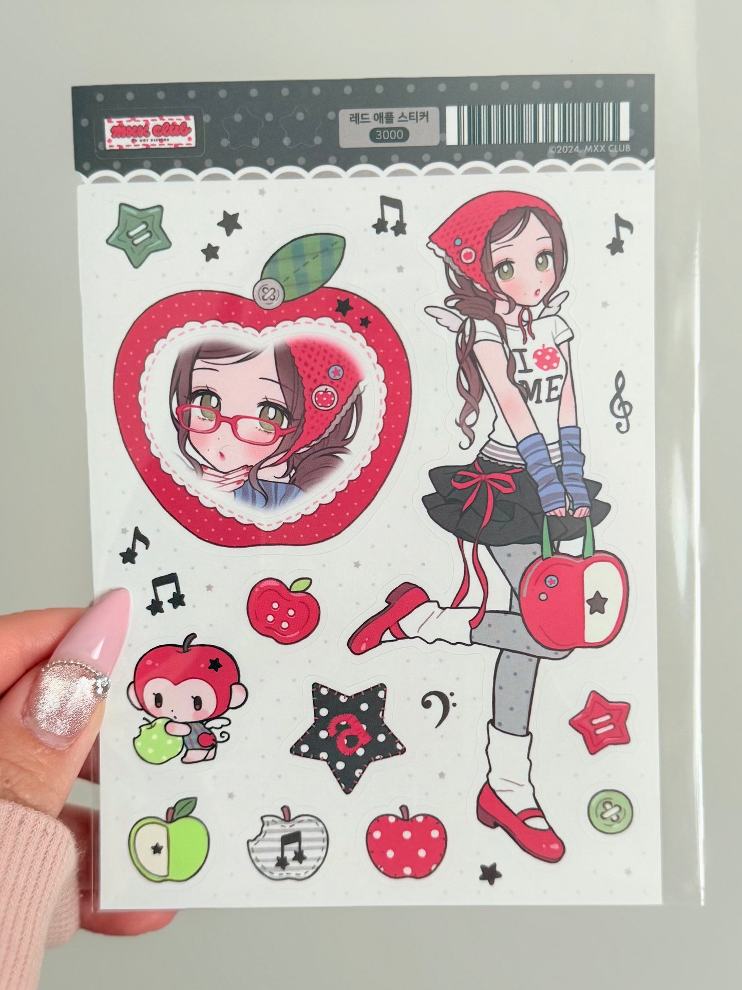 Maxxi Club — Red Apple Sticker Sheet