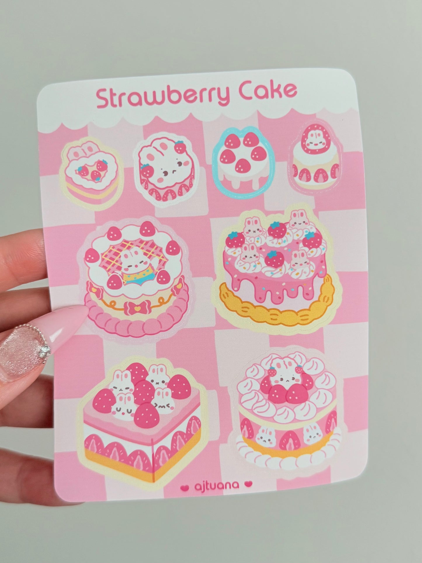 Ajtuana Shop — Strawberry Cake Sticker Sheet