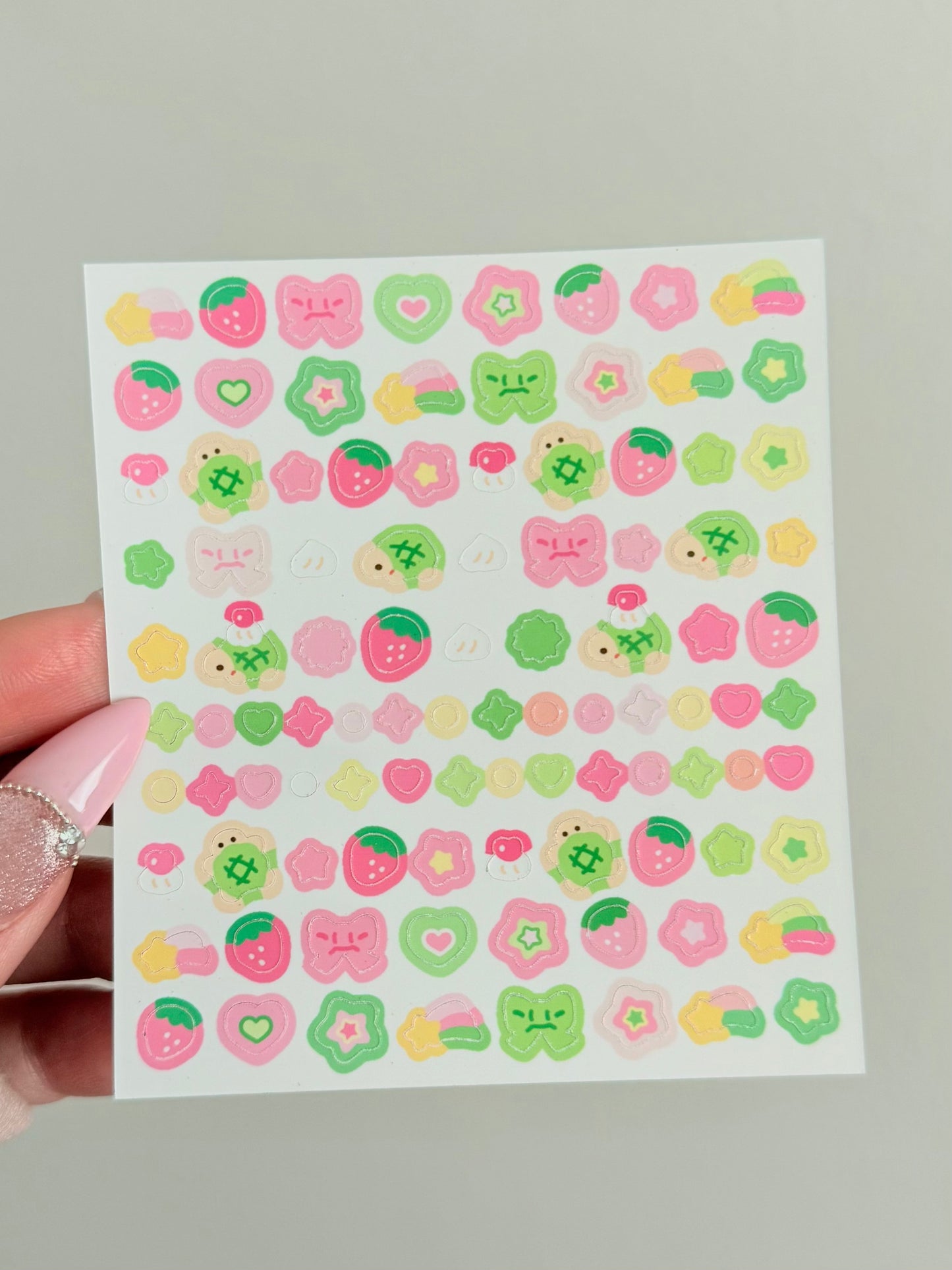 Ajtuana Shop — Mini Deco (Green & Pink) Sticker Sheet