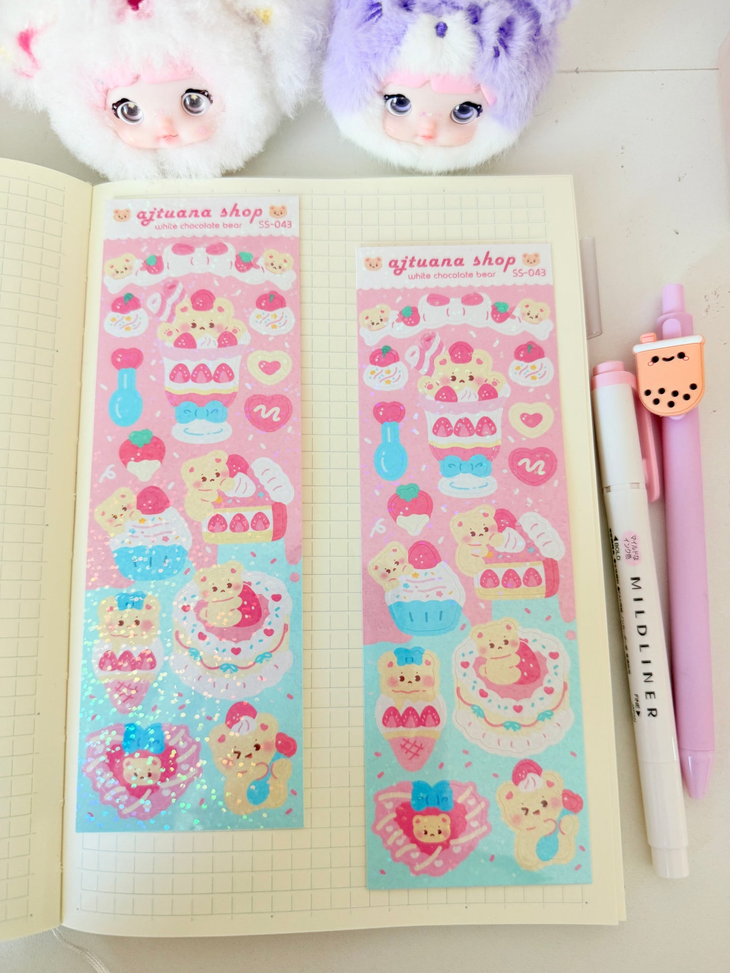 Ajtuana Shop — White Chocolate Bear Sticker Sheet