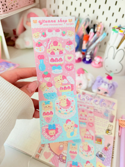 Ajtuana Shop — White Chocolate Bear Sticker Sheet