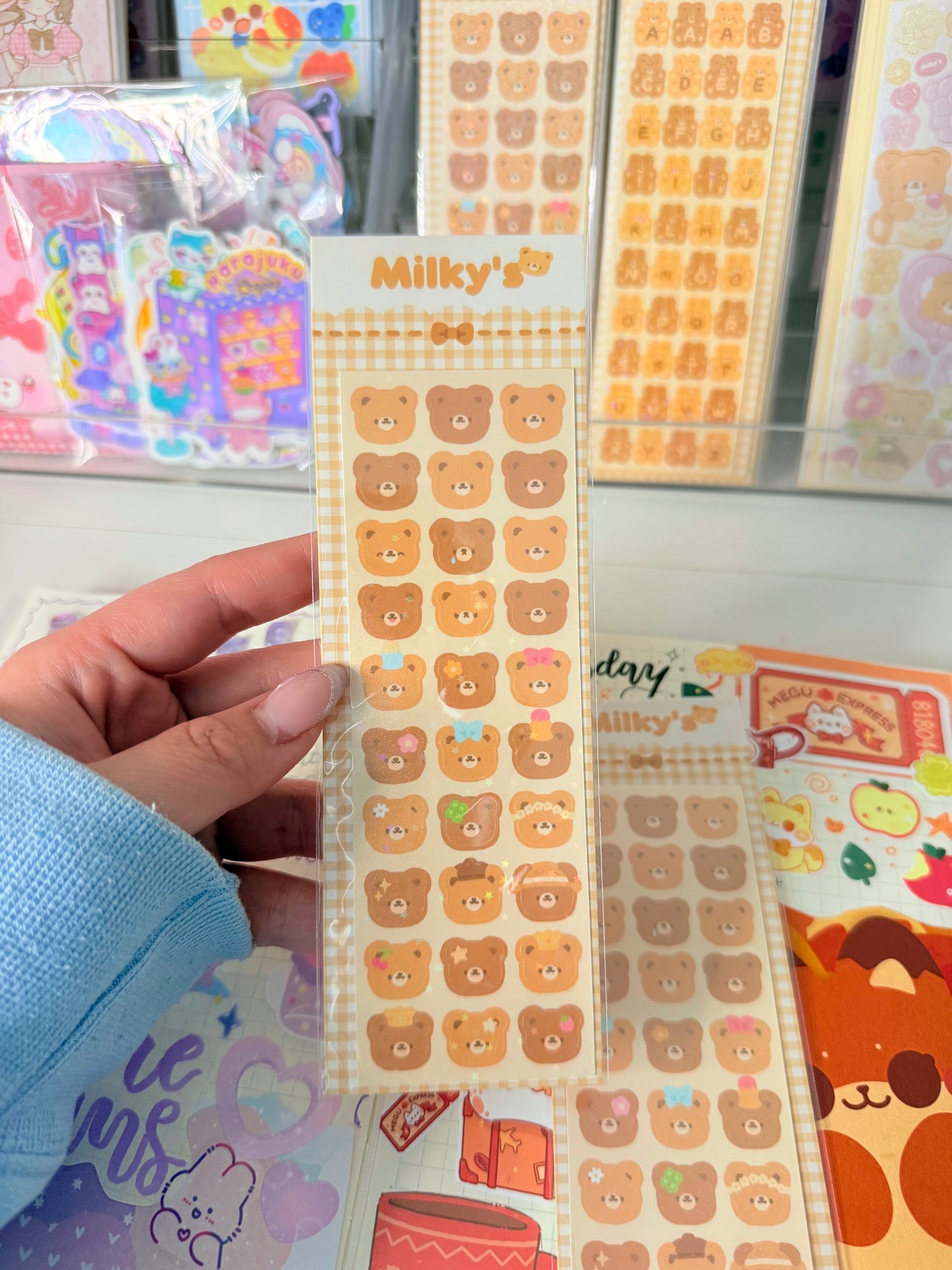 Milky's — Bear Face Sticker Sheet