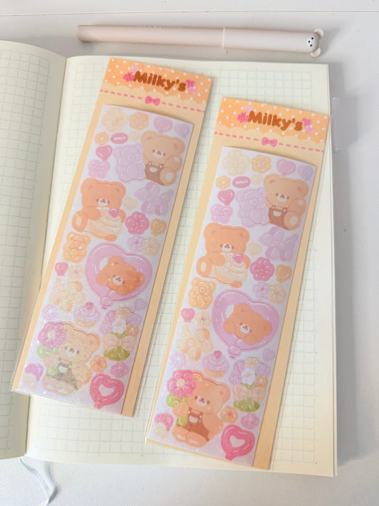 Milky's — Bear Balloon Sticker Sheet