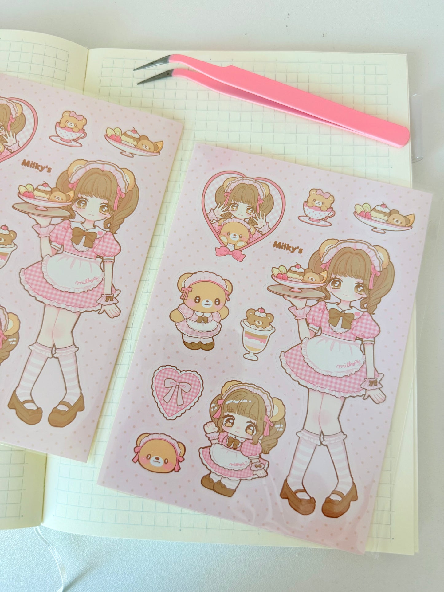 Milky's — Kuma Cafe Sticker Sheet