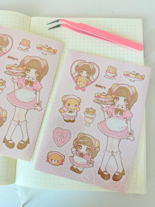 Milky's — Kuma Cafe Sticker Sheet