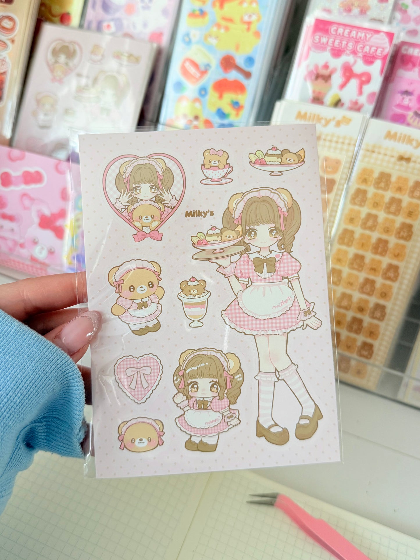Milky's — Kuma Cafe Sticker Sheet