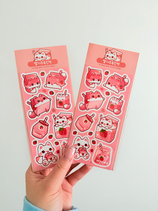 Ariworks — MEGU Strawberry Milk Sticker Sheet