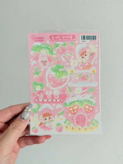 Milk Jelly Studio — Snowy Strawberry Village Sticker Sheet