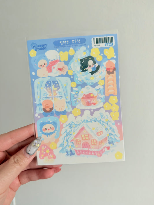 Milk Jelly Studio — Snowfield Cabin Sticker Sheet