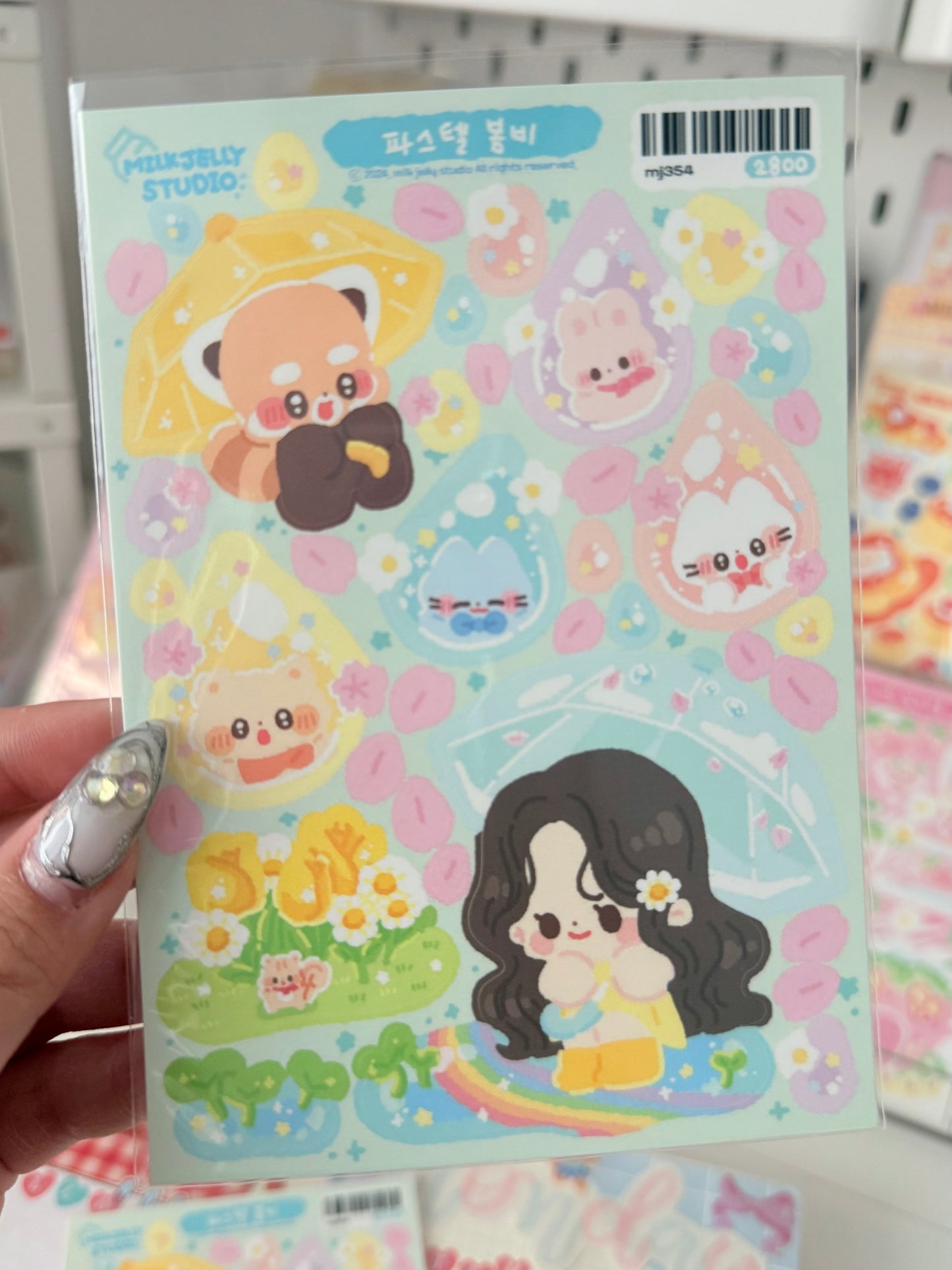 Milk Jelly Studio — Pastel Spring Rain Sticker Sheet