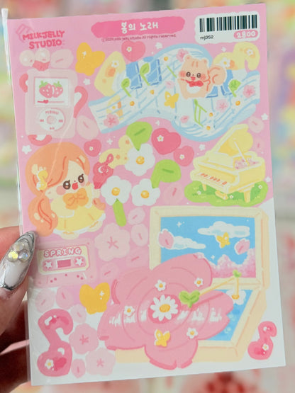 Milk Jelly Studio — Song of Spring Sticker Sheet