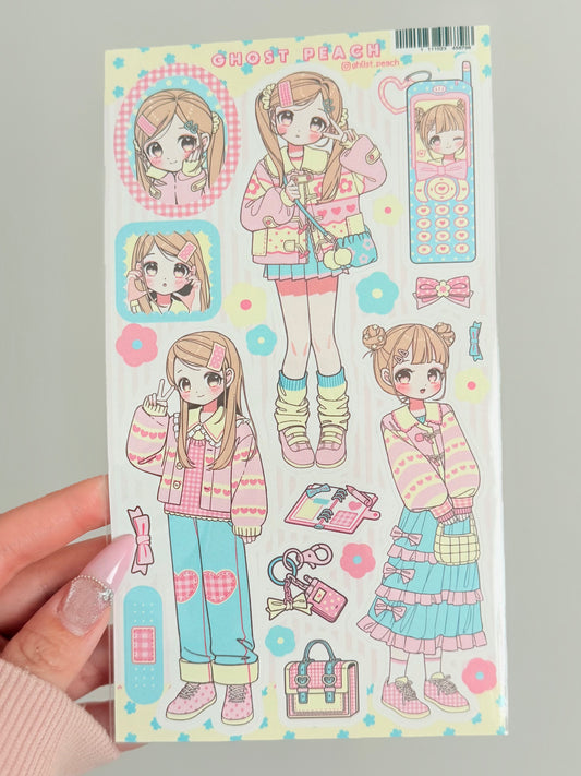Ghost Peach — Soft Pink Lookbook Sticker Sheet