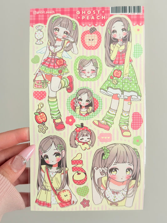 Ghost Peach — Apple Girl Lookbook Sticker Sheet